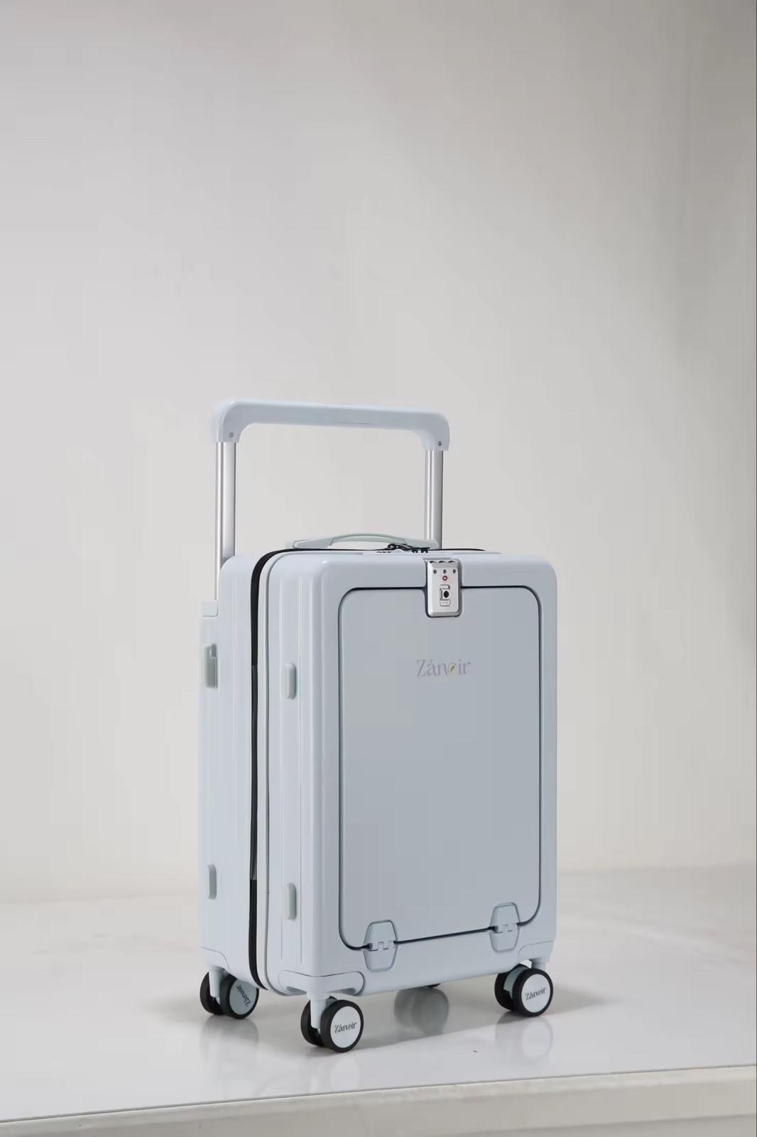Ocean Blue carry-on suitcase with durable hardcase