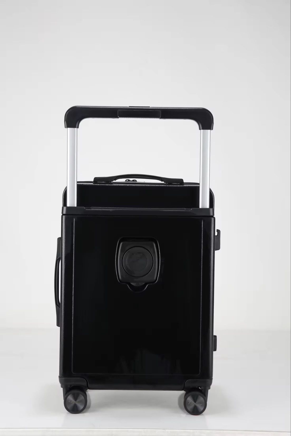 Ergonomic handle black carry-on luggage
