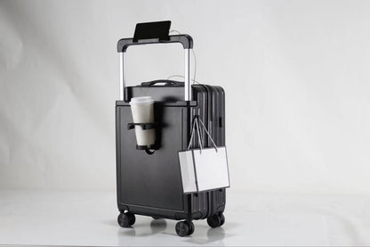Panther Black luggage with cup holder, phone holder and side hook