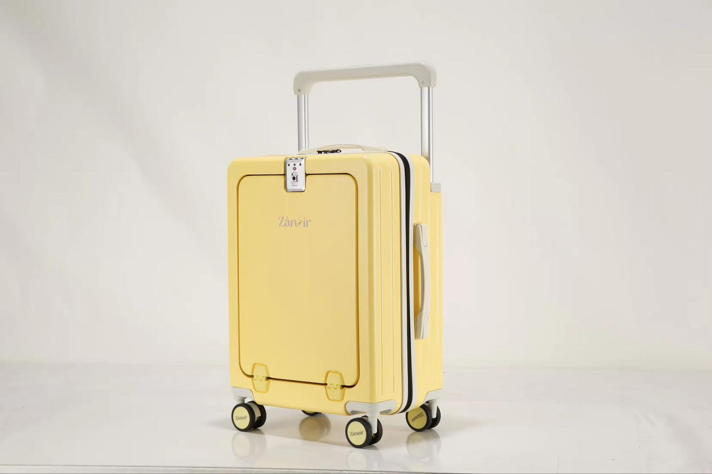Stylish yellow carry-on suitcase for smart travelers