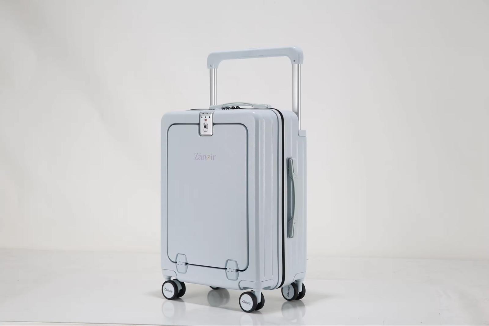 Stylish blue carry-on suitcase for smart travelers