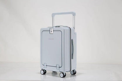 Stylish blue carry-on suitcase for smart travelers