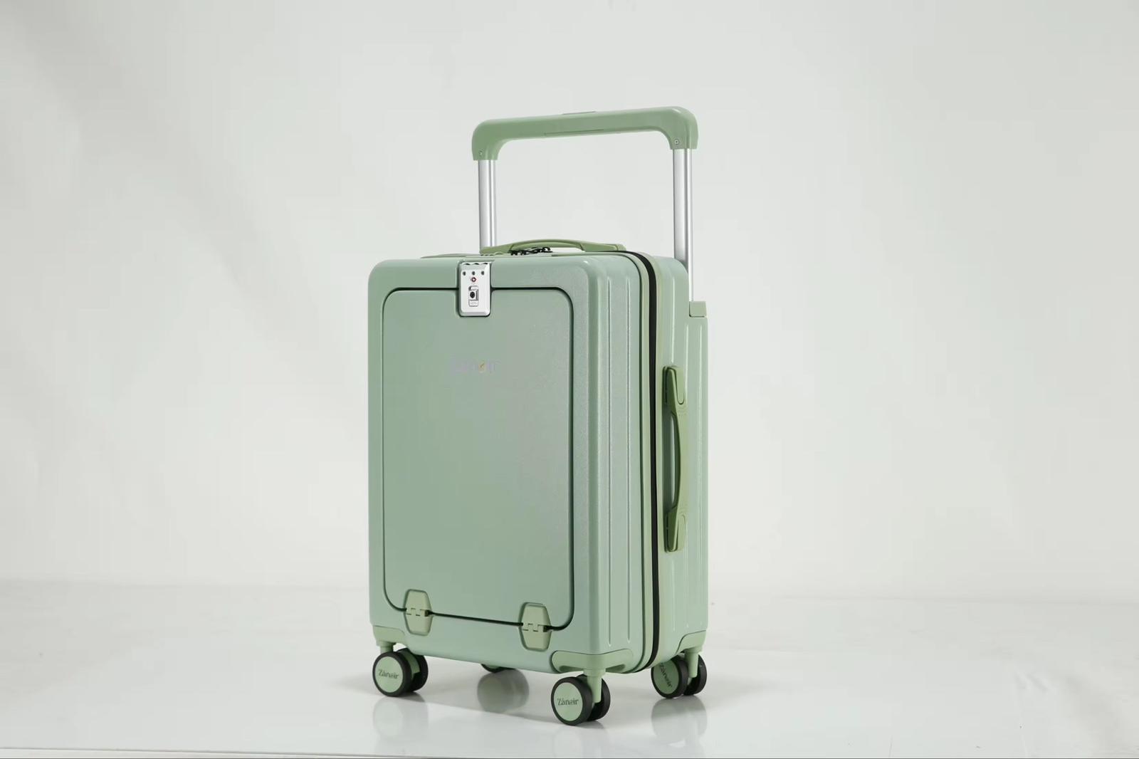 Stylish green carry-on suitcase for smart travelers