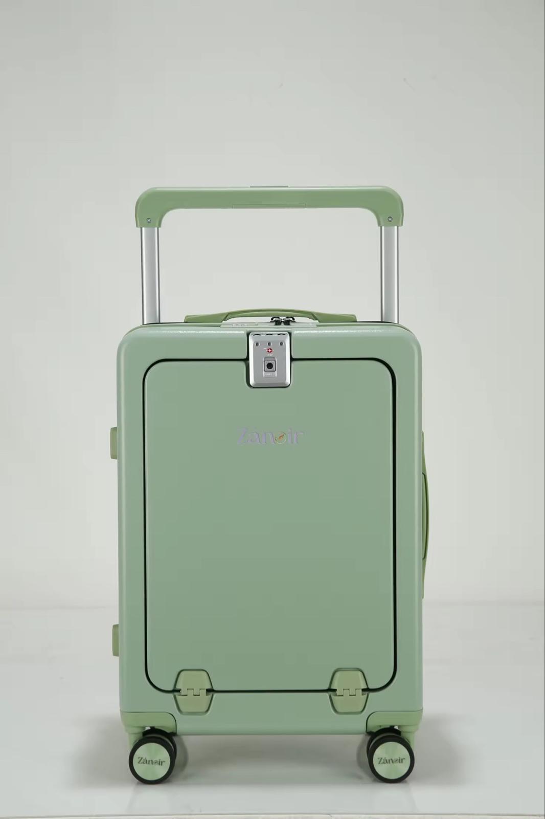 Forest green hardcase carry-on suitcase 58x37x27 cm